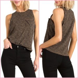 n: Philanthropy animal print tank with cute front pocket - size small